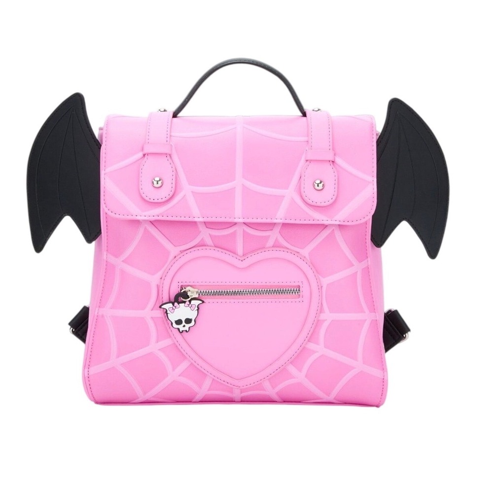 Monster High Draculaura Mini Backpack Pink Bat Wings Skullette NWT